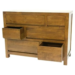 Commode moderne hévéa 6 tiroirs 120cm OLGA