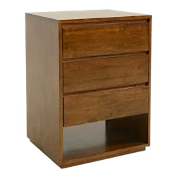 Commode / Table de Chevet Hévéa 3 tiroirs, 1 niche basse 60x50x86cm BALTIC
