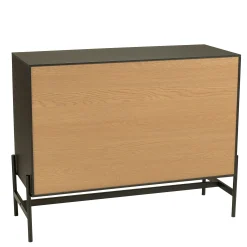 Commode 3 tiroirs bois noir et pin ALMEIRA