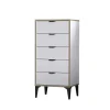 Commode étroite blanche 5 tiroirs BYRON