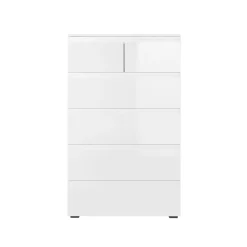 Commode étroite blanche 5 tiroirs ALVA