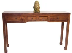 Console asiatique 4 tiroirs hévéa 120cm MAORI
