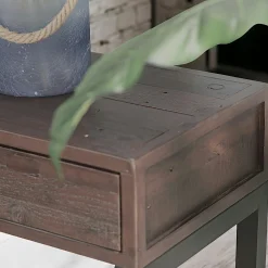 Console bois brun recyclé 2 tiroirs SAMOA