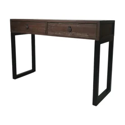 Console bois brun recyclé 2 tiroirs SAMOA