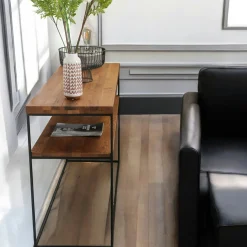 Console bois et métal double plateau OKA 120 cm