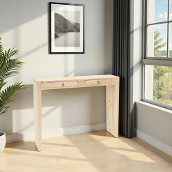 Console bois massif 2 tiroirs MAORI