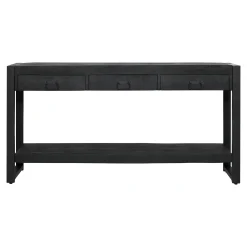 Console bois noir 3 tiroirs MILORA
