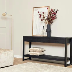 Console bois noir 3 tiroirs MILORA
