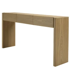 Console couleur naturelle 3 tiroirs design arrondi VELAR