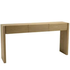 Console couleur naturelle 3 tiroirs design arrondi VELAR