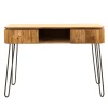 Console de chambre en bois de manguier motif baguette 2 tiroirs DELHI