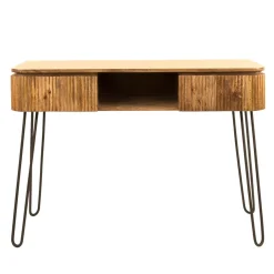 Console de chambre en bois de manguier motif baguette 2 tiroirs DELHI