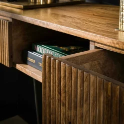 Console de chambre en bois de manguier motif baguette 2 tiroirs DELHI