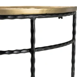 Console demi-lune en métal noir et doré ZALA