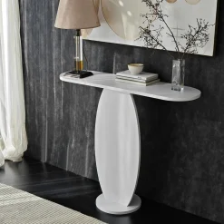 Console d'entrée blanche design organique 100 cm MARFA