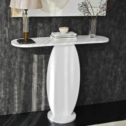 Console d'entrée blanche design organique 100 cm MARFA