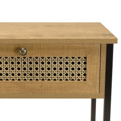 Console d'entrée bois - métal avec tiroirs cannage ALCUDIA