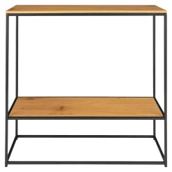 Console d'entrée double plateau effet bois clair VARDE