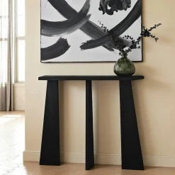 Console d'entrée en bois anthracite - 3 pieds SITIA