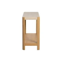 Console d'entrée en bois avec plateau effet travertin TREVI
