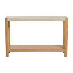 Console d'entrée en bois avec plateau effet travertin TREVI