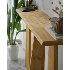 Console d'entrée en bois clair - 3 pieds SITIA