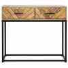 Console d'entrée en bois de manguier 2 tiroirs BRIX