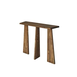 Console d'entrée en bois marron - 3 pieds SITIA