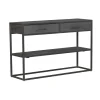 Console d'entrée en bois noir 2 tiroirs motif chevron ALVERA