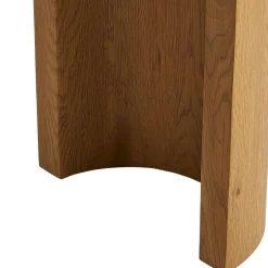 Console d’entrée ovale décor bois clair rétro-chic MATERA