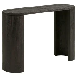 Console d’entrée ovale décor bois foncé rétro-chic MATERA