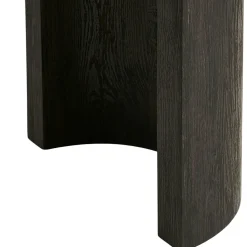 Console d’entrée ovale décor bois foncé rétro-chic MATERA