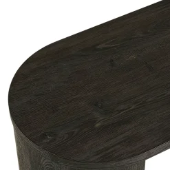 Console d’entrée ovale décor bois foncé rétro-chic MATERA