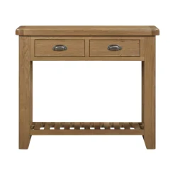 Console d'entrée 2 tiroirs en bois de chêne VALMONT