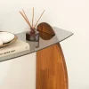 Console d'entrée vintage - bois brun, verre teinté ANZIO