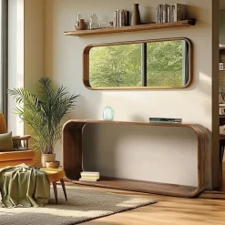 Console design arrondi en bois de mindi ARCUS
