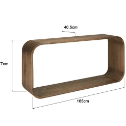 Console design arrondi en bois de mindi ARCUS