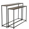 Console en métal aluminium doré et noir (lot de 2) ZALA