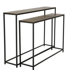 Console en métal aluminium doré et noir (lot de 2) ZALA