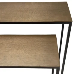 Console en métal aluminium doré et noir (lot de 2) ZALA