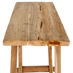 Console entrée rustique - bois clair, pieds tréteaux MENDOZA