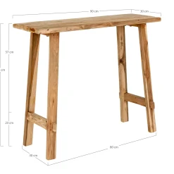 Console entrée rustique - bois clair, pieds tréteaux MENDOZA