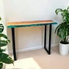 Console epoxy lagon et bois d'acacia BORA