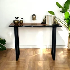 Console epoxy noir et bois d'acacia BORA