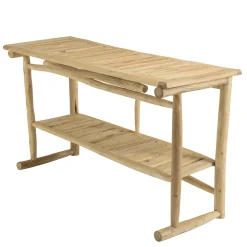 Console exotique teck naturel double plateau MANAK