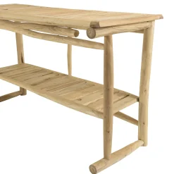 Console exotique teck naturel double plateau MANAK