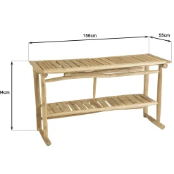 Console exotique teck naturel double plateau MANAK