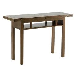 Console extensible en table repas hévéa 120cm HELENA
