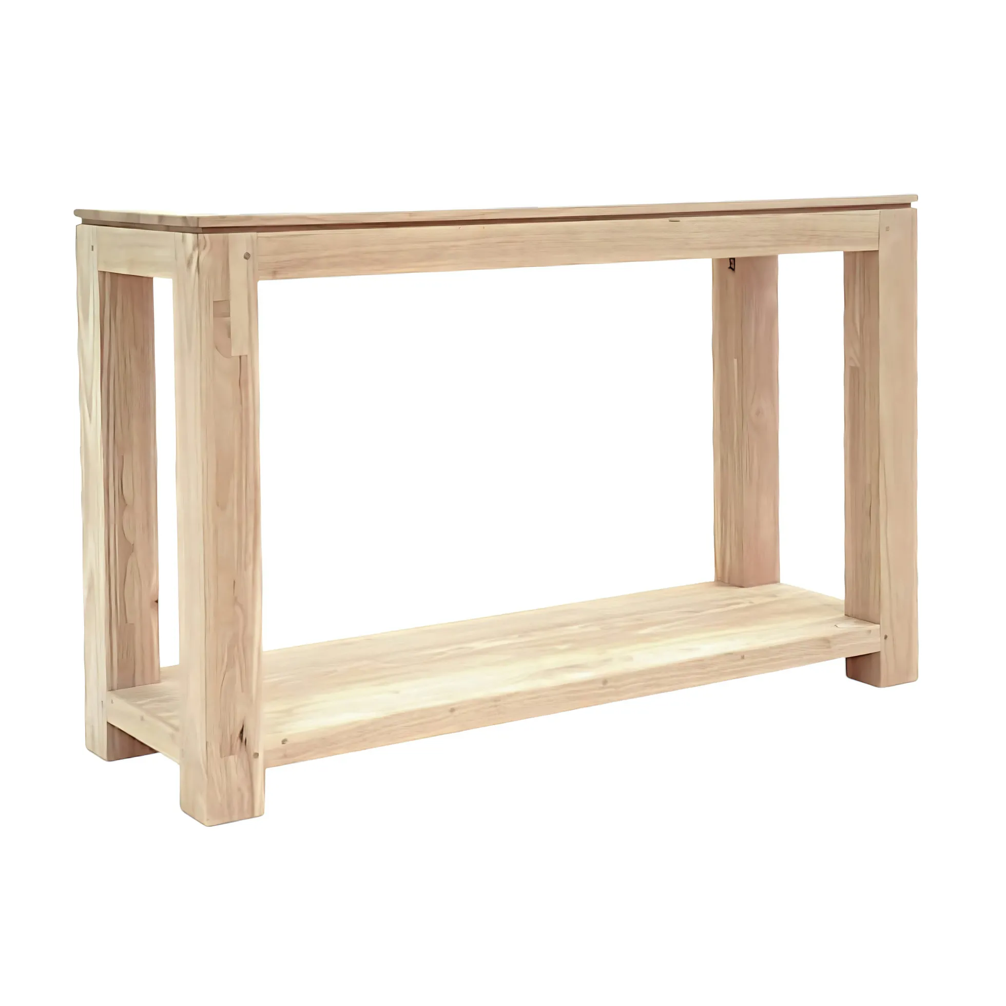 Console hévéa double plateaux 120cm HELENA