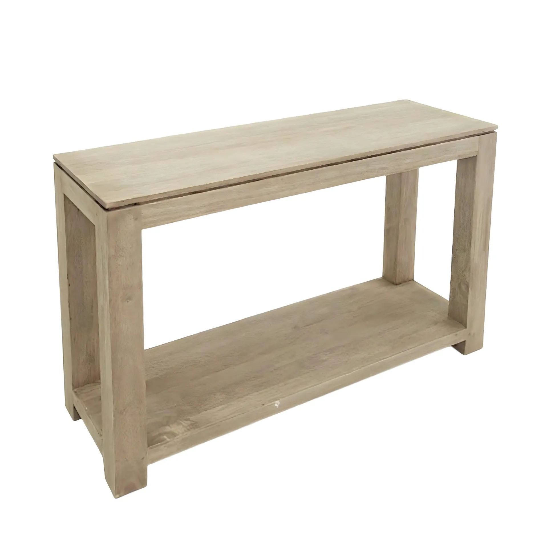 Console hévéa double plateaux 120cm HELENA